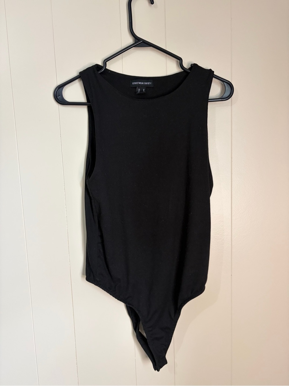 Streetwear Society Black Sleeveless Scoop-Neck Bodysuit